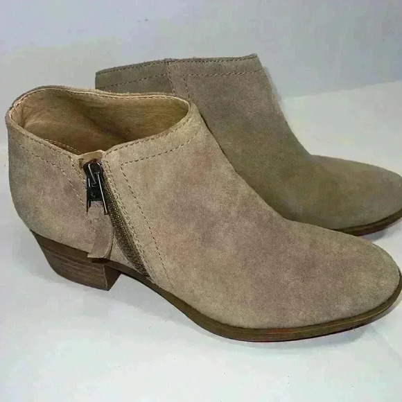 Lucky Brand Wedge Boots Women’s Size 71/2 M Tan Brown Suede - Picture 1 of 11